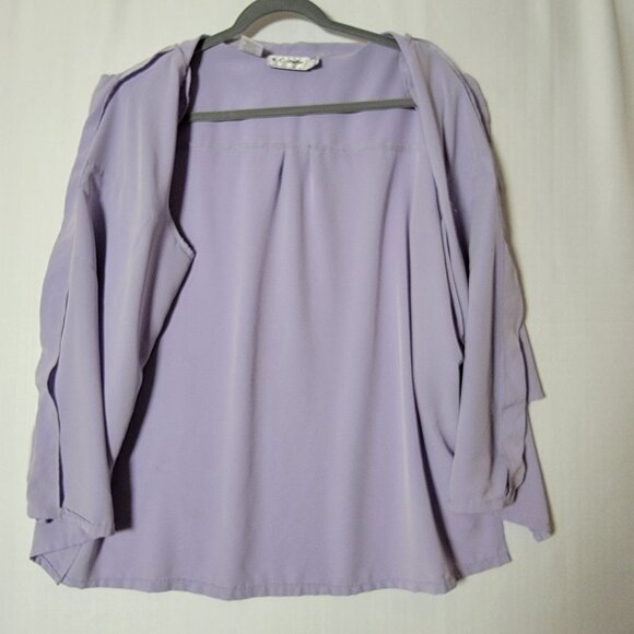 K C Studio Womens Lab/Scrub Jacket Sz.18W Front Zip Lavender Zip Pockets - Picture 3 of 14